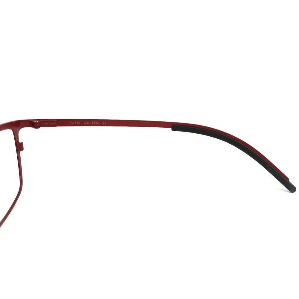 Tom Davies Eyeglasses Frames TD770 Col. 2322 Matte Red Rectangle 55-16-140